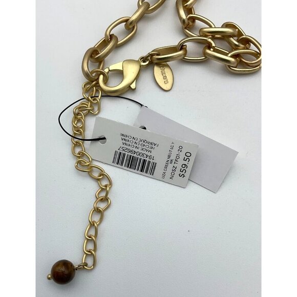 Chicos Liza Collection Multi Colored Oval Stone Matte Chain Link Y-Necklace NWT - Picture 6 of 6